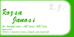 rozsa janosi business card